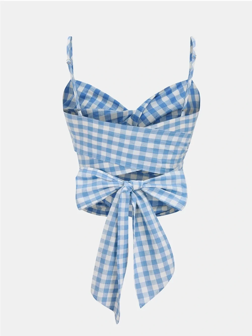 Commense Blue Gingham Two-Piece Skirt Set - Women's XS